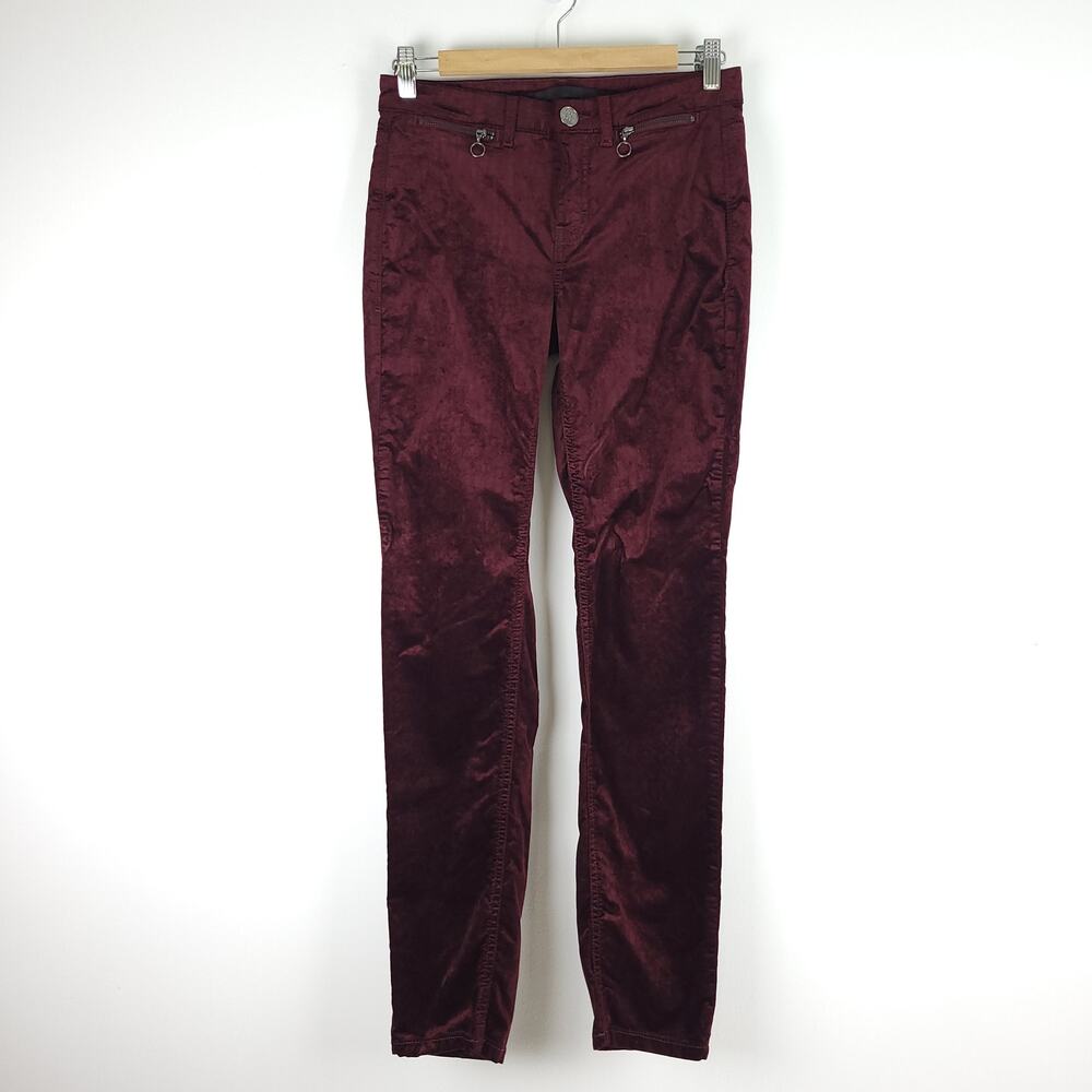 Mac Jeans Women's Skinny Double Zip Red Velvet Ankle Length Jeans Size 34x30